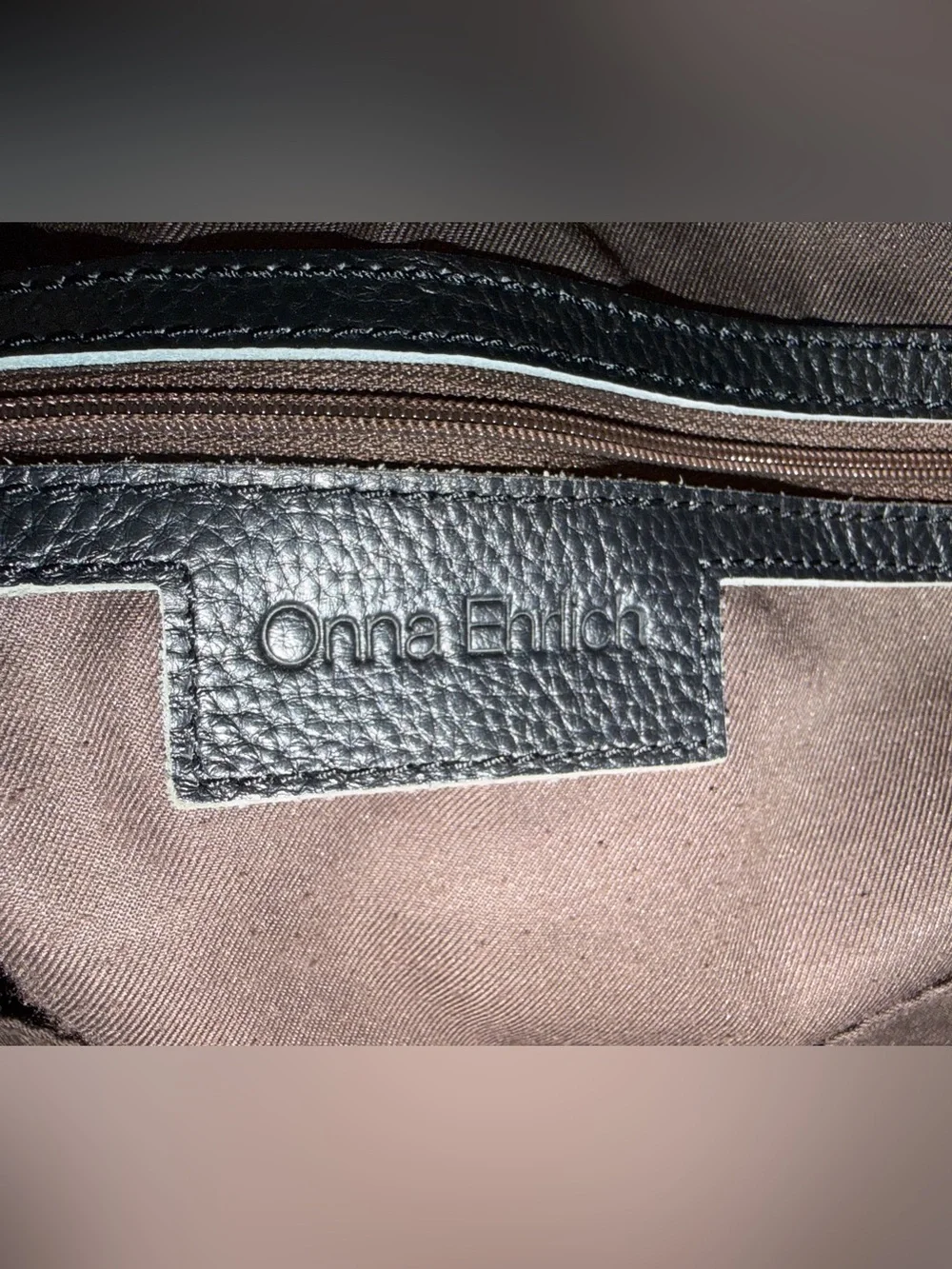 Onna Ehrlich Black Pebbled Leather Tote Shoulder Bag